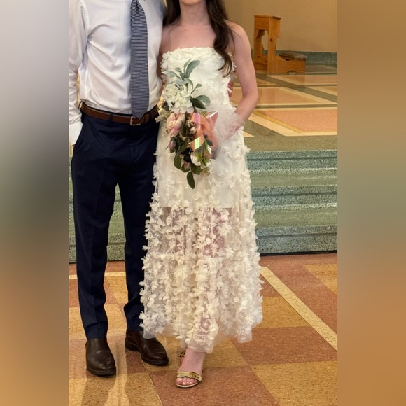 Helsi Audrey Square-Neck Floral Appliqué Sheer Midi Dress - Size XS - Picture 4 of 16